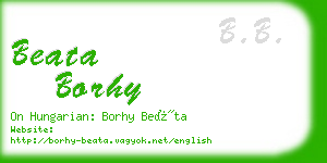 beata borhy business card